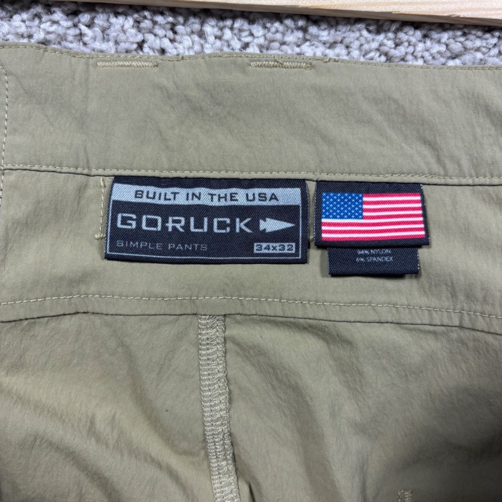 GORUCK Simple Pants Mens 34x32 Coyote Khaki Nylon Spandex Made in USA Tactical - Picture 3 of 7